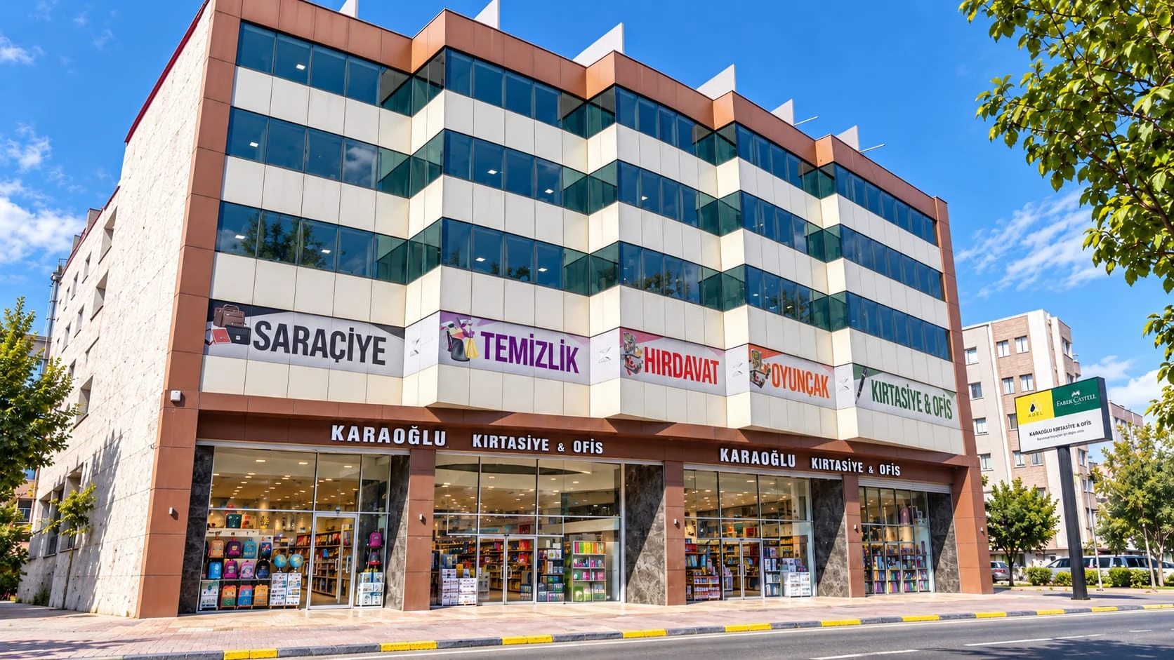 Karaoğlu Kırtasiye Trabzon merkez mağazası dış cephe