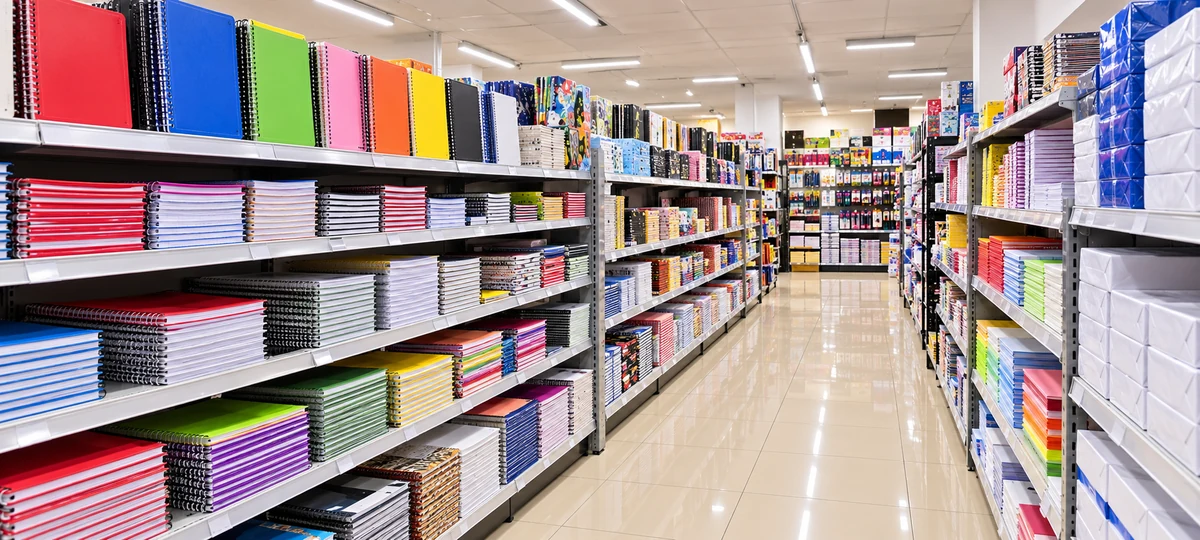 Kağıt & Defter ürünleri için temsili raf yerleşimi