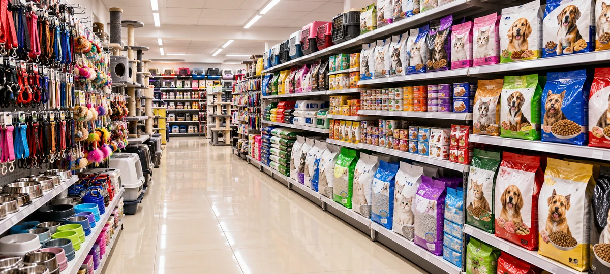Pet Shop ürünleri için temsili raf yerleşimi