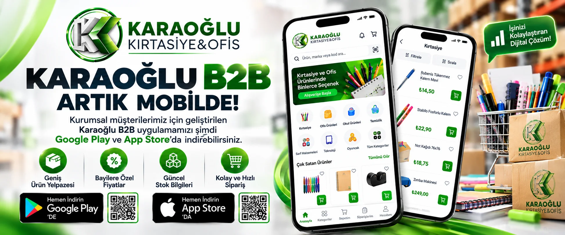 Karaoğlu B2B mobil uygulama tanıtımı